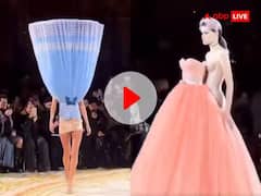 रॅम्प वाॅक करणाऱ्या माॅडेलचा विचित्र फॅशन सेन्स होतोय वायरल ....व्हिडीओ पाहून  नेटकऱ्यांनी केलं ट्रोल