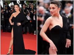 Amy Jackson Raises The Temperature On Cannes Red Carpet In A High-Slit Black Gown | PICS