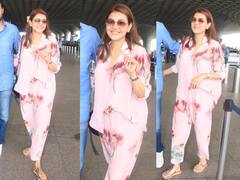एयरपोर्ट पर पति और बेटे संग स्पॉट हुईं Kajal Aggarwal, पिंक फ्लोरल ड्रेस में एक्ट्रेस की सादगी ने जीता फैंस का दिल