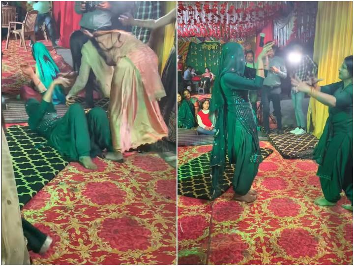 Woman did naagin dance in marriage video goes viral शादी में महिला ने खुशी से लोट-लोट कर किया नागिन डांस, वीडियो से नहीं हटेगी नजरें