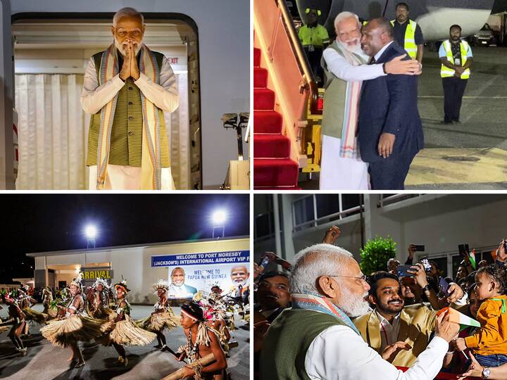 Prime Minister Narendra Modi arrived in Papua New Guinea where he was received by PM James Marape. PM Modi will host FIPIC III Summit here and will have bilateral engagements with PM Marape.