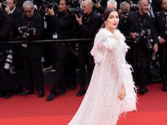 Sapna Choudhary Walks Cannes Red Carpet In White Cape Dress