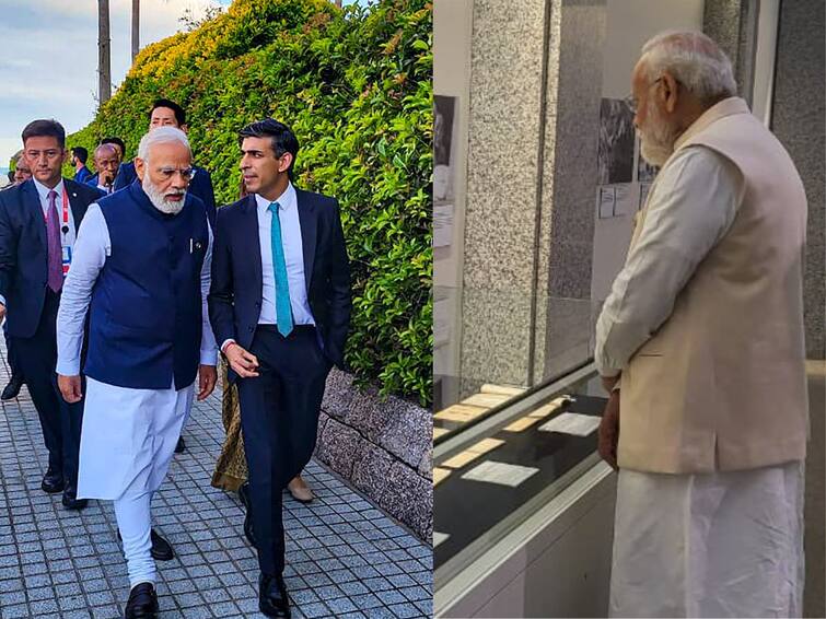 Modi In Japan: PM Meets UK Counterpart Sunak, Pays Floral Tributes At Hiroshima Peace Memorial