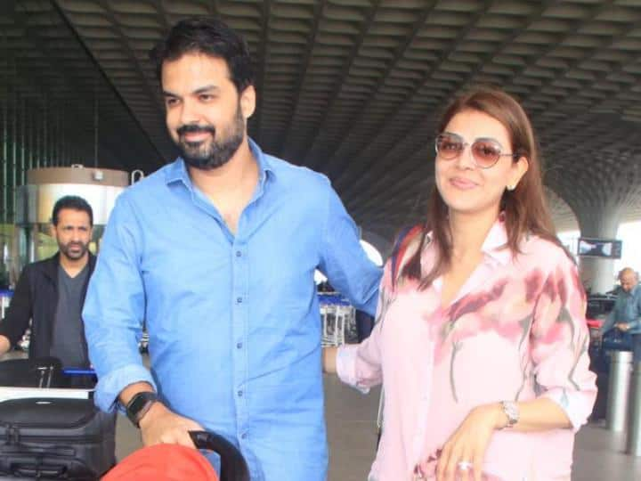 Kajal Aggarwal At Airport: साउथ स्टार काजल अग्रवाल एयरपोर्ट पर अपने पति और बेटे के साथ स्पॉट हुईं. काजल ने इस दौरान कैमरे के सामने खुलकर पोज दिए.