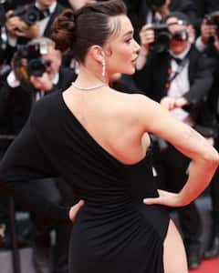 Amy Jackson Raises The Temperature On Cannes Red Carpet In A High-Slit Black Gown | PICS