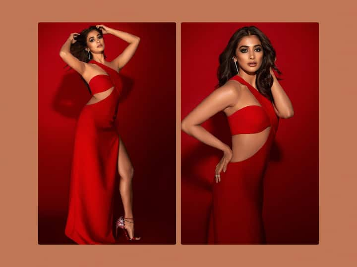 Pooja Hegde recently shared a series of pictures on her Instagram handle where she can be seen in a bright red outfit.