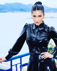 Shruti Haasan Exudes Boss Lady Vibes In A Latex Co-Ord Set At Cannes 2023 | SEE PICS