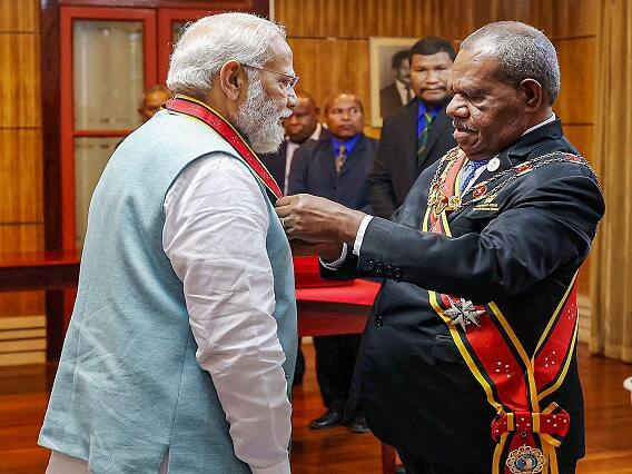 PM Modi : Narendra Modi Received Fiji, Papua, Palau Highest Civilian Award PM Modi : વડાપ્રધાન નરેન્દ્ર મોદીને દુનિયાની સલામ, વધુ 3 દેશોએ આપ્યો સર્વશ્રેષ્ઠ પુરસ્કાર