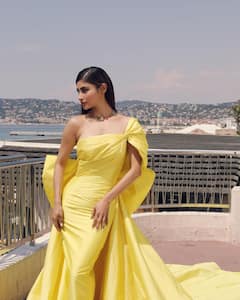 Mouni Roy Makes Her Debut Cannes 2023 Appearance In Yellow Off-Shoulder Gown - See Pics