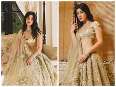 Shanaya Kapoor Slips Into Abhinav Mishra's Sparkly Golden Lehenga; Video Inside