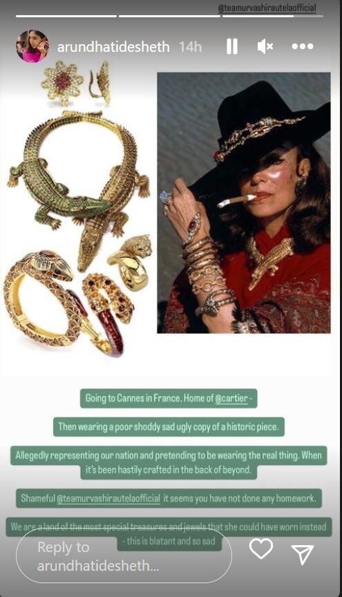 Jewellery Entrepreneur Claims Urvashi Rautela Wore Fake Cartier Crocodile Necklace At Cannes 2023