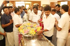 IN PICS: DMK Leaders Pay Last Respect To Industrialist Karumuttu T Kannan In Madurai