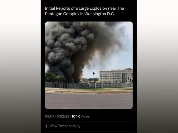 Pentagon Blast AI-Generated Twitter Image Goes Viral Leads To Stock Market Chaos Dip Slump Hit Some Accounts Taken Down Suspend