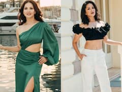 कभी ब्लैक तो कभी ग्रीन पहन सनी ने कान्स में दिखाया हुस्न का जलवा, ग्लैमरस लुक की हो रही तारीफ