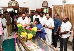 IN PICS: DMK Leaders Pay Last Respect To Industrialist Karumuttu T Kannan In Madurai