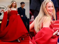 Cannes 2023: Jennifer Lawrence Wears Comfy Flip Flops Under Her Christian Dior Red Gown
