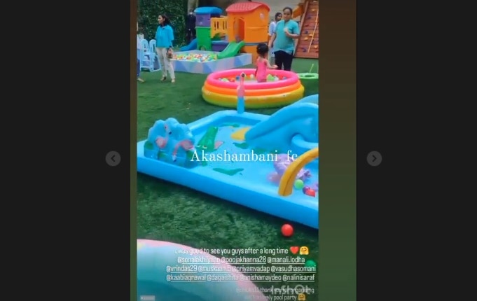 Ambani Family Party Pics: मुकेश अंबानी के पोते पृथ्वी की पूल पार्टी, एंटीलिया में ही बना दिया 'वॉटर पार्क'!