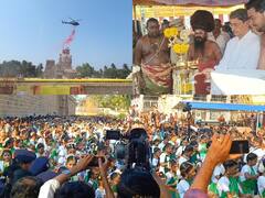 ஹெலிகாப்டரிலிருந்து மலர்தூவி கோலகலமாக நடைப்பெற்ற சீர்காழி சட்டைநாதர் கோயில் மகா கும்பாபிஷேகம்!