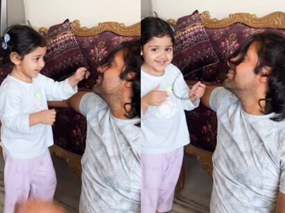 Actor Arya Playing with his Daughter Ariana Shared Video on Instagram Watch Arya Daughter: காதர்பாட்சா படத்தில் இவர் தான் ஹேர்ஸ்டைலிஸ்ட்.. மகளுடன் க்யூட் வீடியோ பகிர்ந்த ஆர்யா..!