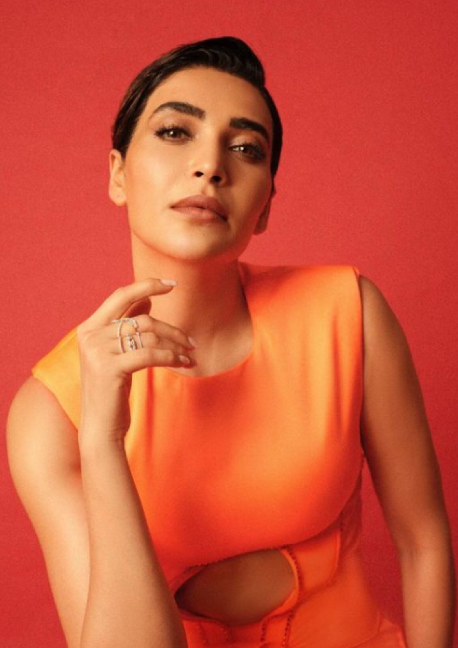 Karishma Tanna Slays In An Orange Dress