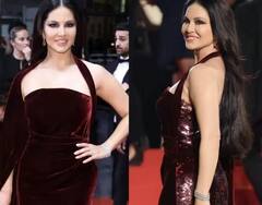 Cannes 2023: કાન્સમાં હોલ્ટર નેક વેલવેટ ગાઉનમાં અપ્સરા જેવી લાગી Sunny Leone