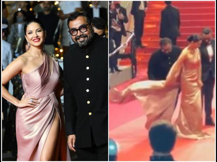 Anurag Kashyap Fixing Sunny Leone Dress During Kennedy Screening At Cannes Wins Hearts Watch Video Anurag Kashyap's Sweet Gesture Of Fixing Sunny Leone's Dress During Kennedy Screening At Cannes Wins Hearts, WATCH