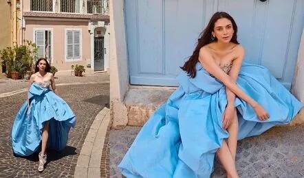 Cannes 2023: Aditi Rao Hydari landed on the red carpet of Cannes as a blue angel Cannes 2023: નીલી પરી બની કાન્સના રેડ કાર્પેટ પર ઉતરી અદિતિ રાવ હૈદરી, મચાવી તબાહી  