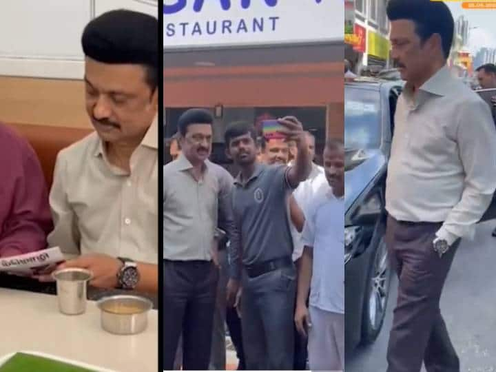 cm mk stalin  interact with the public at the hotel in Singapore CM Stalin: திடீரென உணவகத்துக்கு சென்ற முதலமைச்சர்... நெகிழ்ந்து போன மக்கள்.. சிங்கப்பூர் பயணத்தில் சுவாரஸ்யம்..!