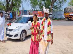 kanchipuram: மண்டபத்தில் இருந்து வண்டிய காலேஜுக்கு விடுங்க..எக்ஸாம் இருக்கு...மணக்கோலத்தில் வந்த பெண்..!