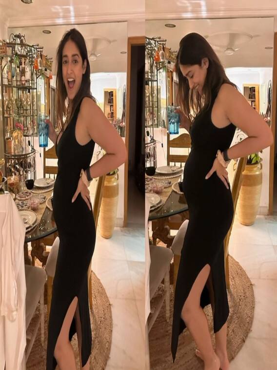 கருப்பு உடையில் பேபி பம்ப் காட்டிய இலியானா!