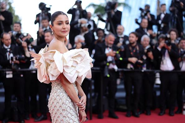 For her first appearance at the film festival, Anushka opted for a Richard Quinn gown.