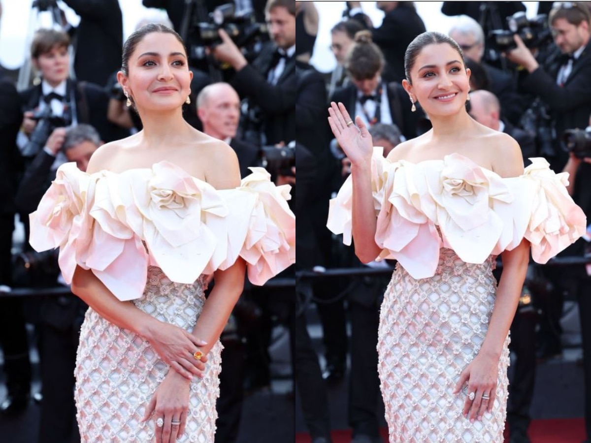 Anushka Sharma makes her Cannes debut wearing an off-shoulder Richard Quinn  couture gown | Hindi Movie News - Times of India