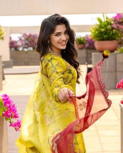 'Uppena' Fame Krithi Shetty Looks Elegant In Yellow Anarkali Suit; See Pics