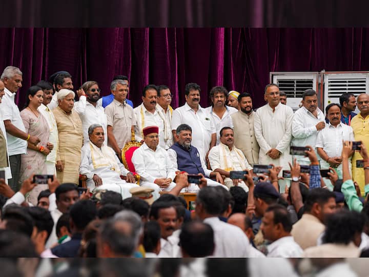 Karnataka Cabinet Oath Ceremony DK Shivakumar CM Siddaramaiah New Cabinet Ministers Name List Congress Karnataka: 24 Ministers Take Oath As Congress Expands Siddaramaiah Cabinet To Balance Caste Equations
