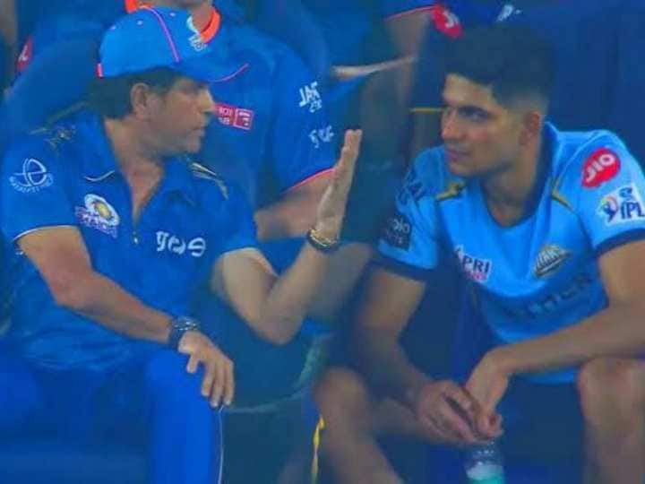 IPL 2023 Shubman Gill Chat With Sachin Tendulkar After Hitting Record 129 Runs Against Mumbai Indians In Qualifier 2 IPL 2023: तूफानी पारी खेलने के बाद सचिन से बात करते नजर आए शुभमन, सोशल मीडिया पर फैंस ने ऐसे किया रिएक्ट