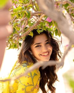 'Uppena' Fame Krithi Shetty Looks Elegant In Yellow Anarkali Suit; See Pics