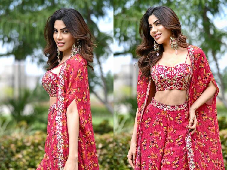 Nikki Tamboli Gives Ootd Vibes In Red Ethnic Co-ord Set; See Pics