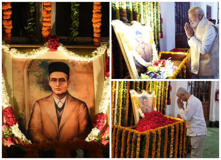 On V.D. Savarkar's 140th birth anniversary, Prime Minister Narendra Modi was among those who paid tributes to the Hindutva ideologue at the Central Hall in the newly inaugurated Parliament building.