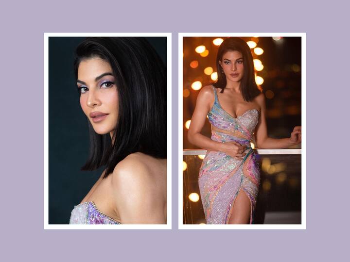 Jacqueline Fernandez made heads turn at the IIFA Rocks 2023 as she walked the green carpet in a multi-coloured outfit. Take a look at her pictures.