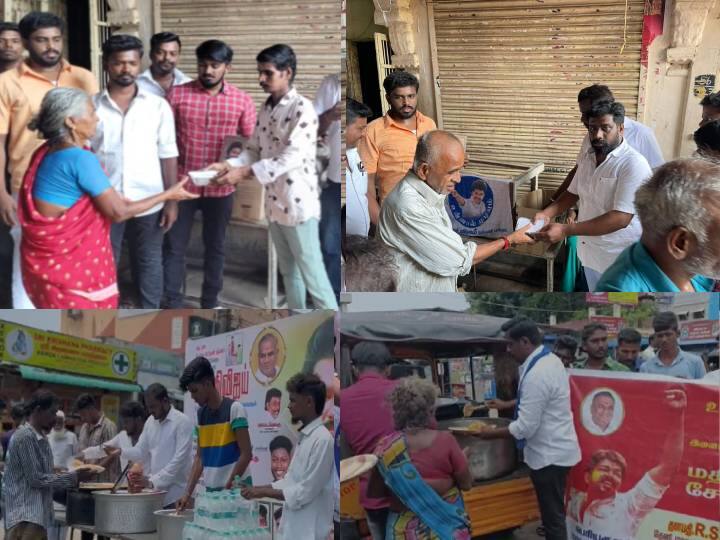 vijay makkal iyakkam offer free lunch for world hunger day 2023 Vijay Makkal Iyakkam: உலக பட்டினி தினம்.. ஏழை மக்களின் பசியை போக்கிய விஜய் மக்கள் இயக்கத்தினர்..!