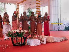 PM Modi Prostrates At Opening Of New Parliament Building, Places Sacred 'Sengol' In LS | IN PICS