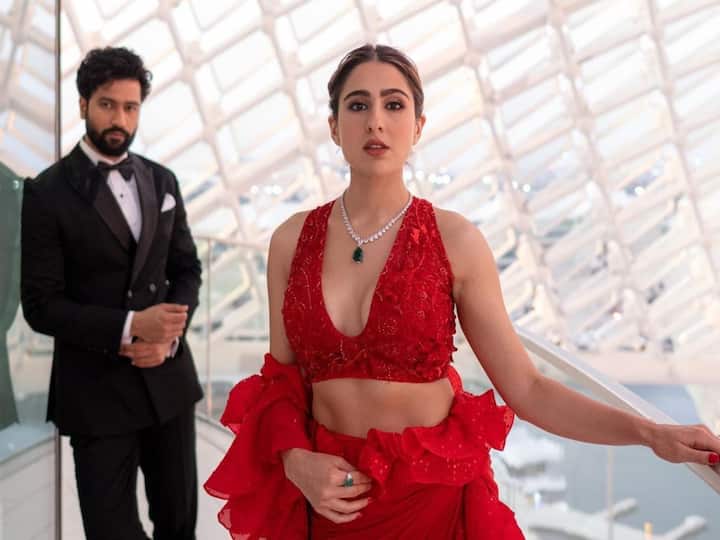 Vicky Kaushal and Sara Ali Khan attend the IIFA Awards event dressed in stunning trendy outfits.