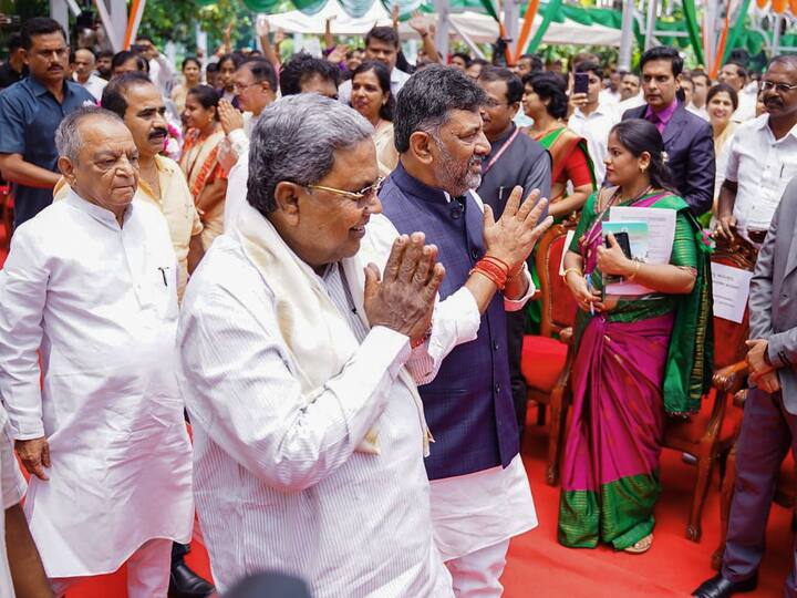 Congress promised five guarantees – 200 units of free power to all households (Gruha Jyoti), Rs 2,000 monthly assistance to the woman head of every family (Gruha Lakshmi), 10 kg of rice free for every member of a BPL household (Anna Bhagya), Rs 3,000 every month for unemployed graduate youth and Rs 1,500 for unemployed diploma holders (both in the age group of 18-25) for two years (Yuva Nidhi), and free travel for women in public transport buses (Shakti).