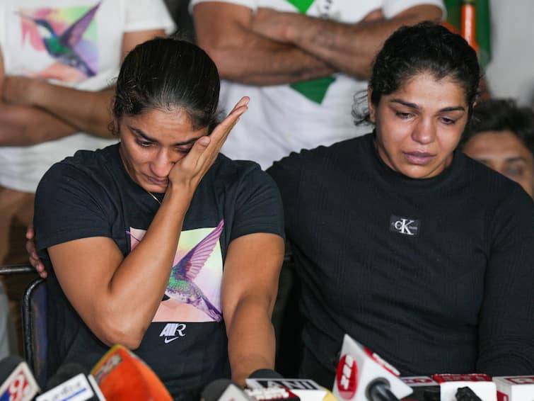 Didnt Damage Public Property We Were Dragged Sakshee Malikkh Wrestlers Detention Protest Vinesh Phogat Bajrang Punia WFI Chief Brij Bhushan 'Didn't Damage Any Public Property Yet We Were Dragged': Sakshi Malik On Wrestlers' Detention