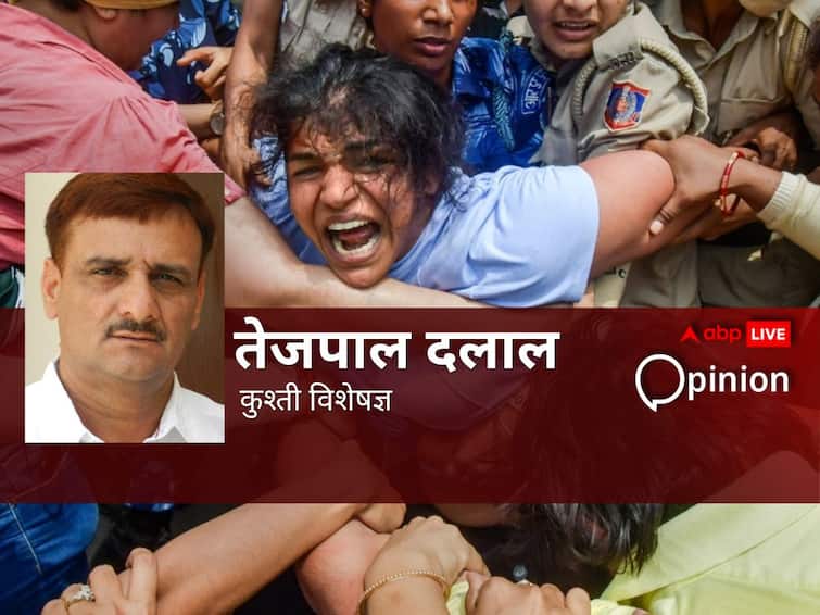 Wrestlers protest delhi police crackdown on olympian Vinesh Phogat Bajran punia dangerous for democracy opines Tejpal dalal Opinion: बालों पर बूट, सड़क पर घसीटा और हिरासत... लोकतांत्रिक देश में इंसाफ मांगने पर ओलंपियन के साथ ये कैसा सलूक?