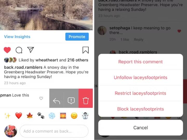 इंस्टाग्राम पर भद्दे कमेंट्स को रोकने के लिए आप उस व्यक्ति को ब्लॉक कर सकते हैं जो आपको गंदे कमेंट्स लिखता है. ब्लॉक करने से व्यक्ति न तो आपकी प्रोफाइल देख पाएगा और न ही आपको मैसेज या कमेंट कर पाएगा.