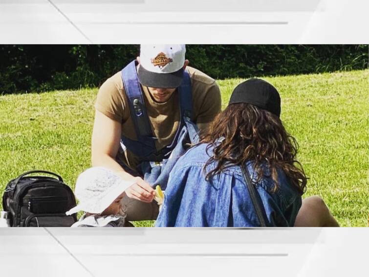 Priyanka Chopra says Sundays are for picnics shares pic with Nick Jonas and Malti Marie Priyanka Chopra Shared Family Unseen Picnic Photo Priyanka Chopra : प्रियांका चोप्राने शेअर केला मालती मेरीचा पिकनिक फोटो; कूल अंदाजात दिसला निक जोनास