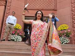 New Parliament Building: नए संसद भवन में BJP सांसद हेमा मालिनी का दिखा खास अंदाज, शेयर की ये शानदार तस्वीरें