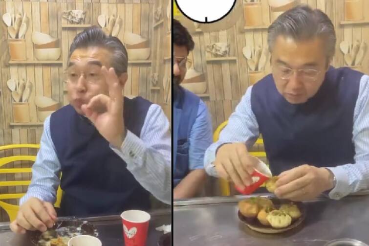 After the PM of Japan, now the ambassador has eaten golgappas, his reaction is going viral જાપાનના PM બાદ હવે રાજદૂતે ગોલગપ્પાની માણી મજા, જુઓ મજેદાર વીડિયો