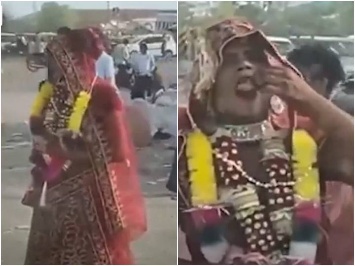 newly wed bride is seen eating gutkha in front of groom in a desi style after marriage शादी के तुरंत बाद ही देसी अंदाज में गुटखा खाते दिखीं दुल्हन, ऐसा वीडियो शायद ही कभी देखा होगा